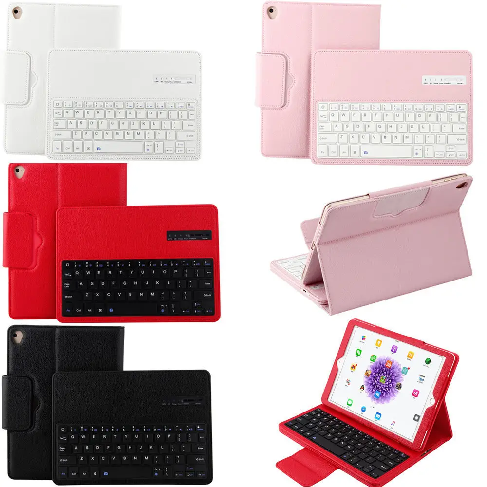 

For Apple iPad 9.7 2017 2018 Keyboard Case, Flip PU Leather Bluetotoh Keyboard Case for iPad Air 1 2 Stand Case with Keyboard