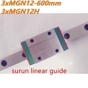 

RDBB Pro Miniature MGN12 600mm 12mm linear slide :3pcs MGN12 L-600mm rail+3pcs MGN12H carriage for X Y Z axies