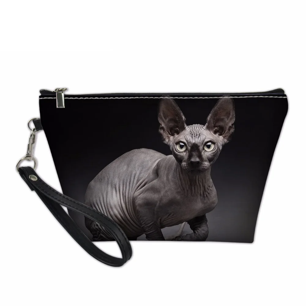 

Cosmetic Cases for Women Travel Makeup Organize Sphynx Canadian Hairless Cats Print Functional pocket Make Up Pouch