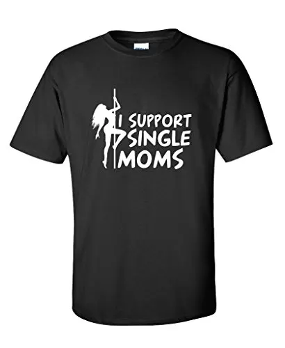 Customize Tee Shirts  Regular I Support Single Moms Crew Neck Short-Sleeve Mens Tee Shirt