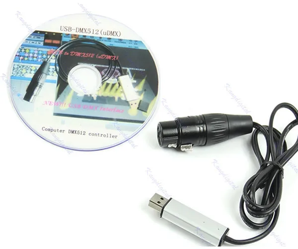 

OOTDTY USB to DMX Interface Adapter DMX512 Computer PC Satge Lighting Controller Dimmer