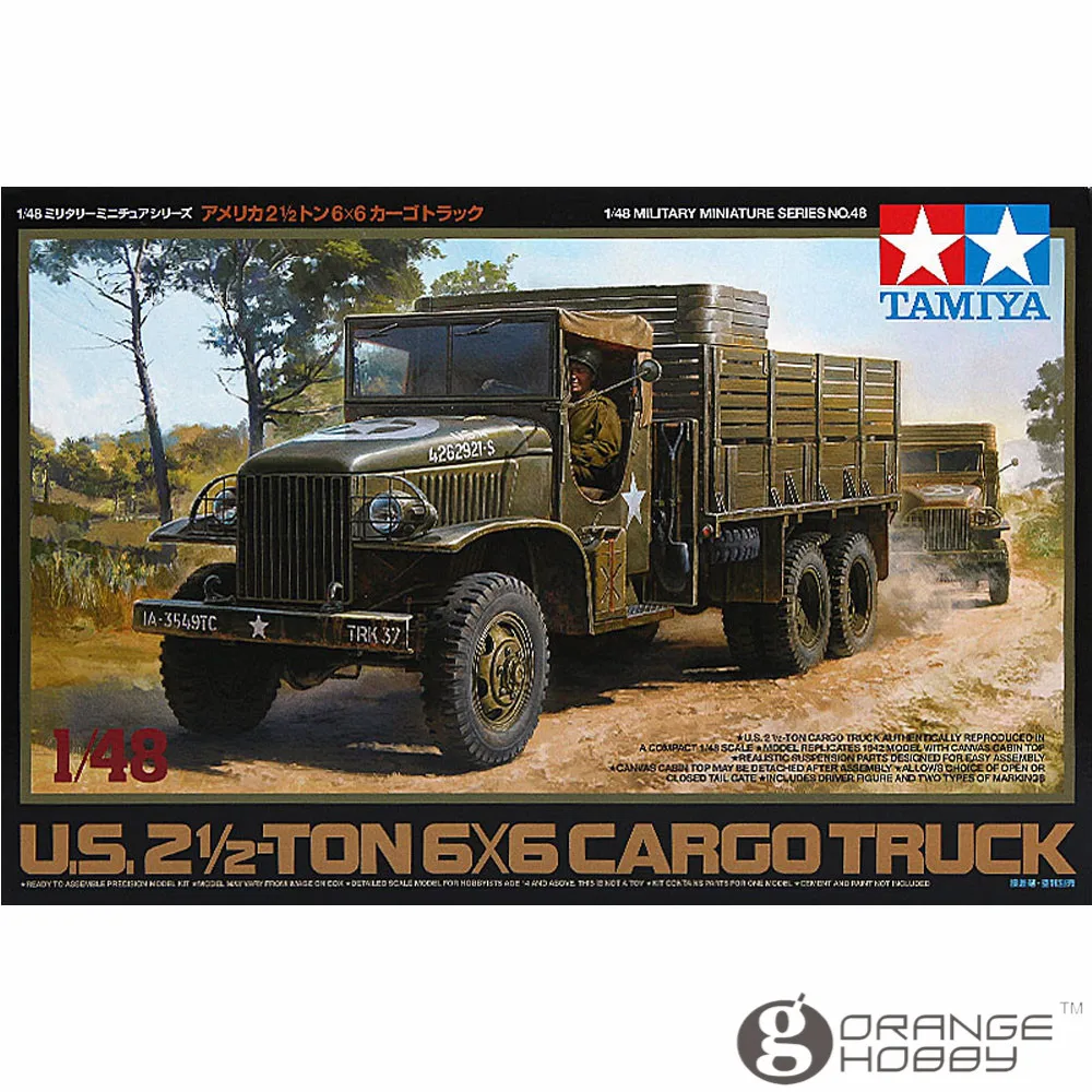 

OHS Tamiya 32548 1/48 U.S. 2.5-Ton 6X6 Cargo Truck Military Assembly AFV Model Building Kits