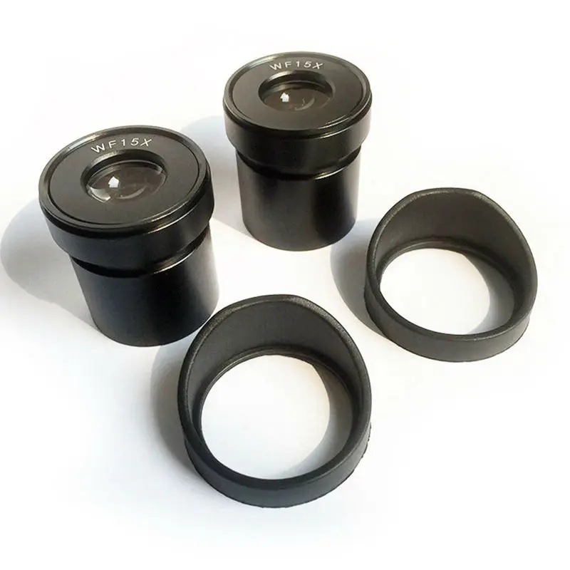 

A Pair of Wide Angle Eyepiece WF15 Field of View 15 mm for Stereo Microscope with Rubber Eyecups Mounting Size 30 mm