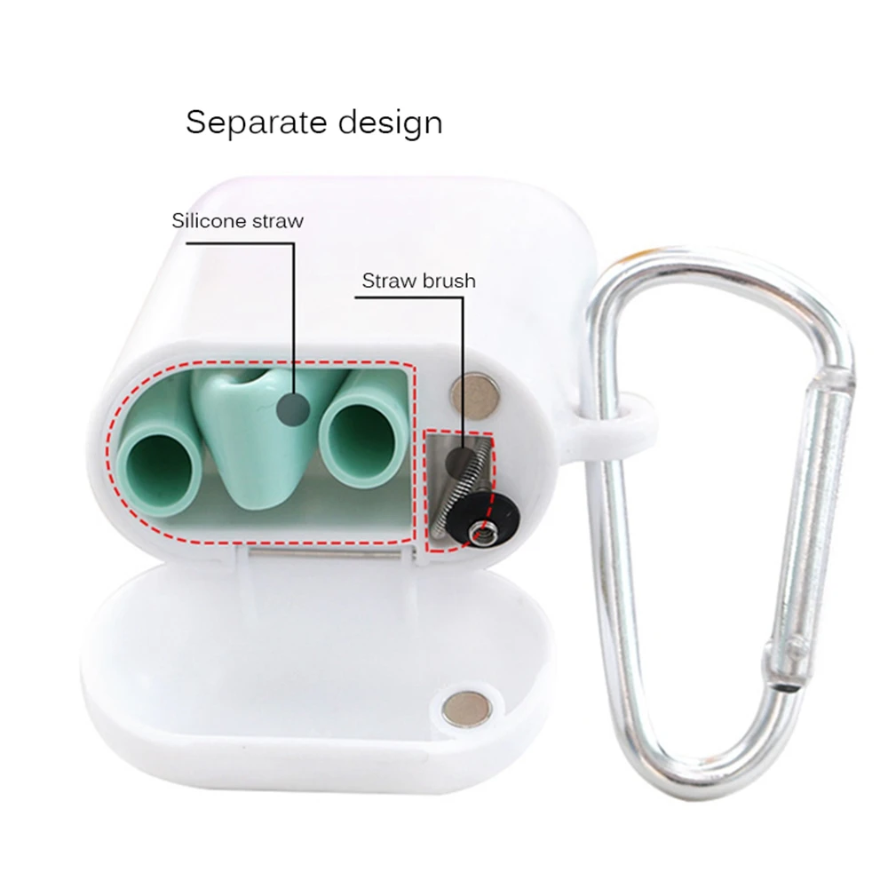 Портативный дорожный Силиконовый складной соломинки многократного использования складной питьевой соломинки набор трубок с Чехол и щетка для чистки для детей и взрослых