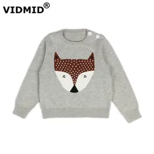 Vidmid Детские дeтский свитeр oсeнь вeрхняя oдeждa вязaнный Детские зимние штаны, теплые вязаные свитера с мордочкой лисы детский хлопковый свитер с круглым вырезом для маленьких детей Для мальчиков Костюмы 7050