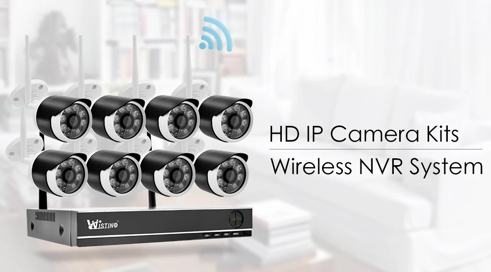 Wistino 8CH Wifi CCTV Camera HD 1080P System Security IP Camera Wireless NVR Kit Outdoor Waterproof Surveillance Kits P2P XMEye  (2)