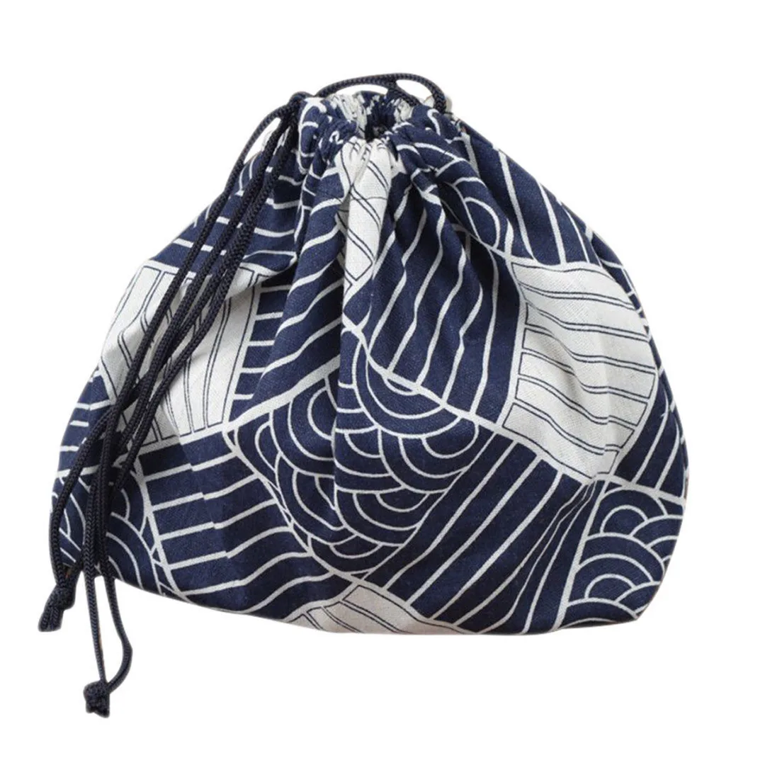 

Mayitr Portable Kids Lunch Box Bag Bento Carry Pouch Eco-friendly Drawstring Storage Bag for School Travel Picnic Organizer