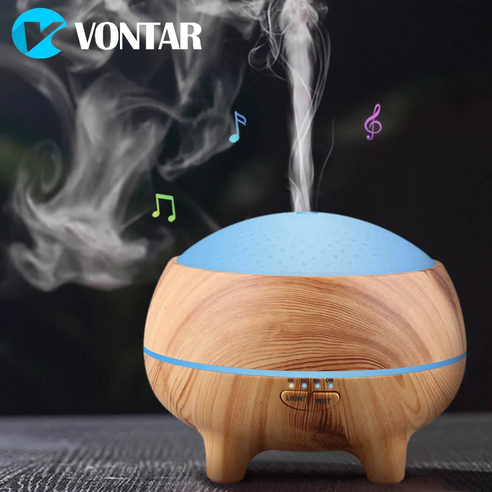 

Aroma Diffuser Air Humidifier 300ml Essential Oil Mist Maker LED Light 7 Colors changing bluetooth speaker wireless music player
