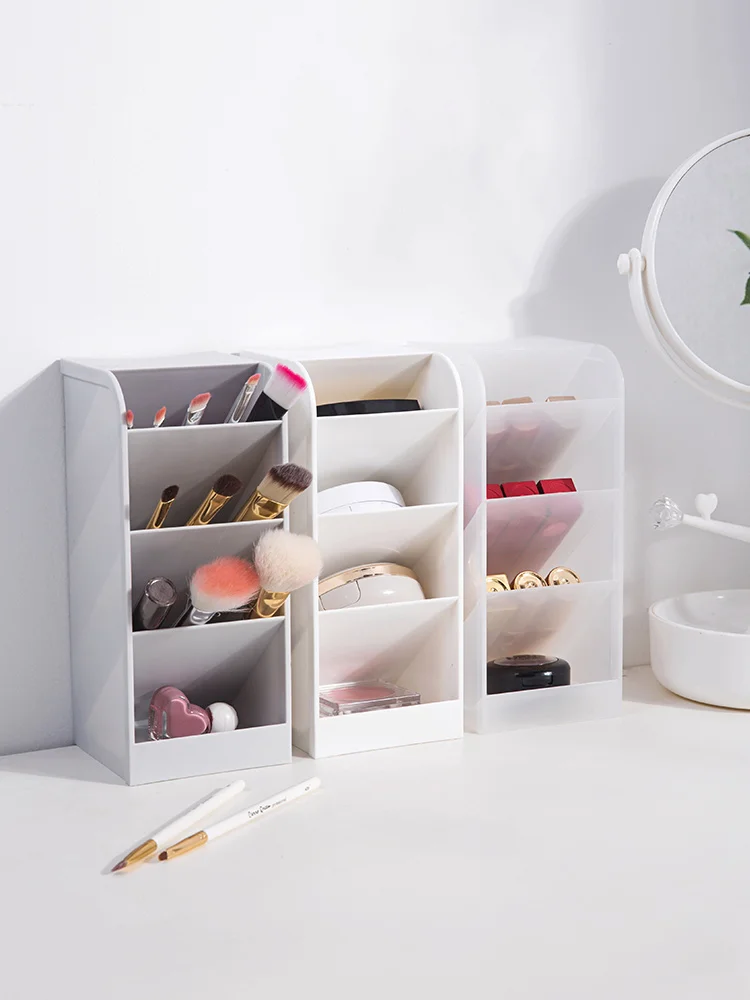 Desk Plastic Multi-layer Storage Box Office Supplies Stationery Organizer Cosmetics Lipstick Makeup Brush Storage Rack plastic pen holder desk organizer for brushes eyebrow pencil lipstick stationery container makeup tools rack school supplies