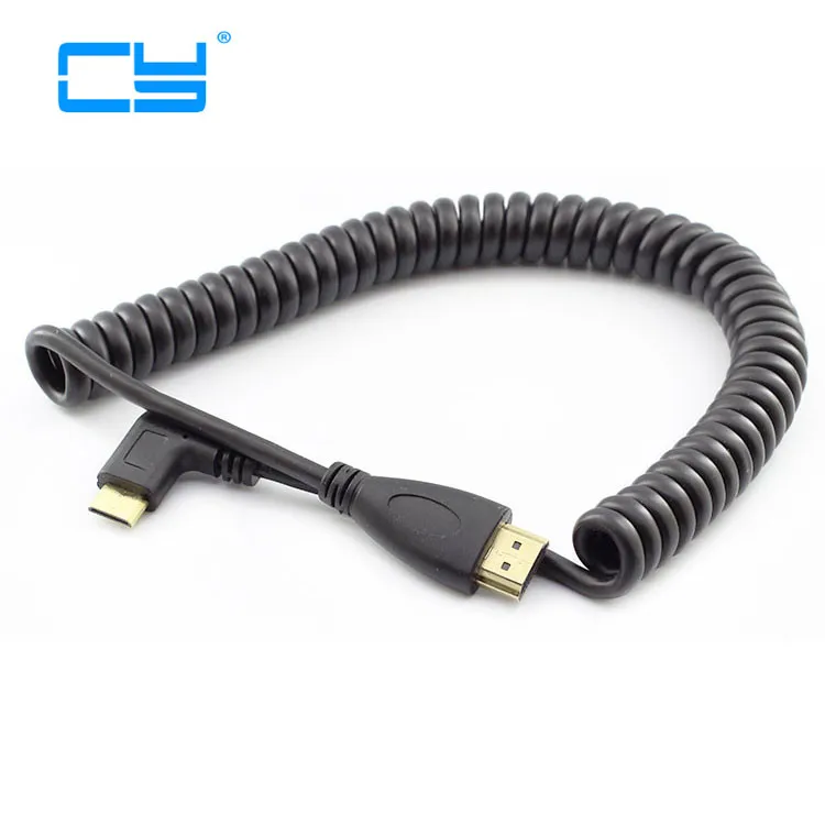HDMI к прямым углом мини витая пружина гибкий кабель с ПВХ изоляцией V1.4 hdmi для