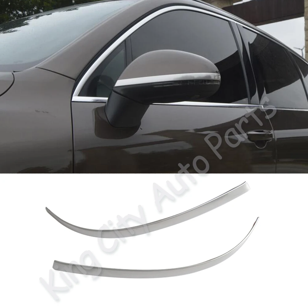 

CAPQX 2PCS For Volkswagen Touareg 2011-2017 ABS Chrome Side Rearview Mirror Cover Trim Rear view mirror Frame decoration Garnish