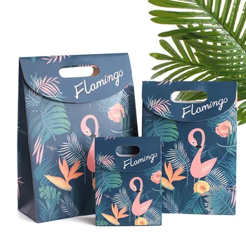 

5/10pcs Paper Candy Box Flamingo Sticky Creative Gift Bag Chocolate Packaging Children Birthday Party Wedding Decor Favors