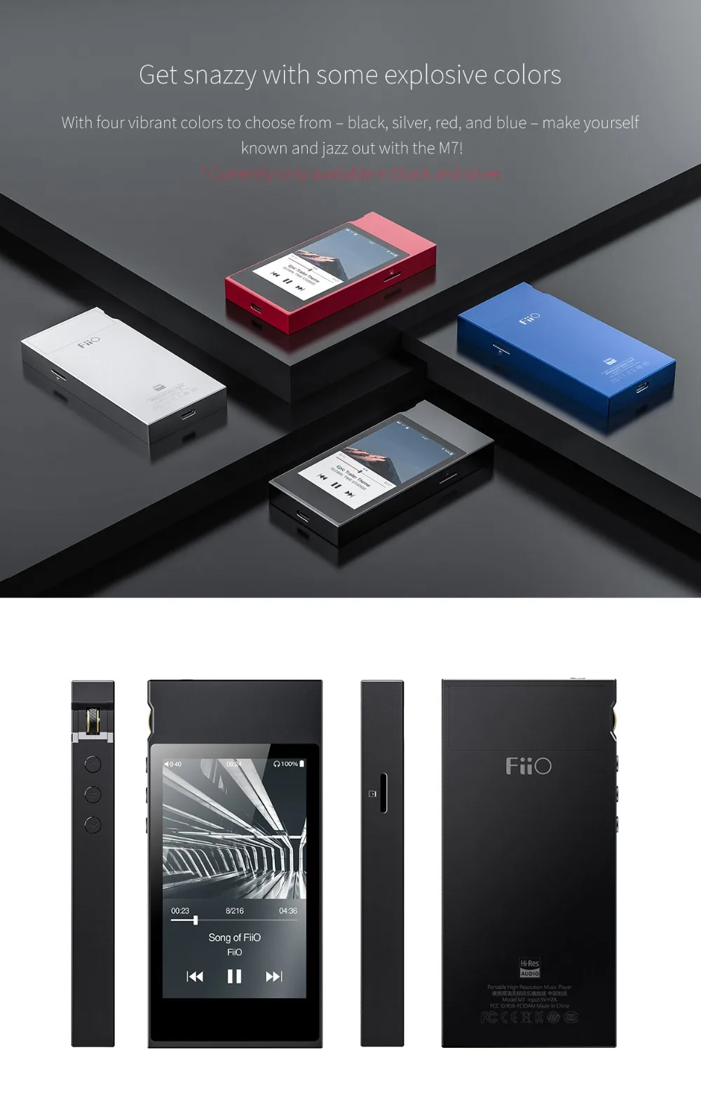 FiiO M7 High-Res аудио музыкальный плеер без потерь MP3 Bluetooth 4,2 aptx-hd LDAC сенсорный экран с поддержкой fm-радио родные DSD128