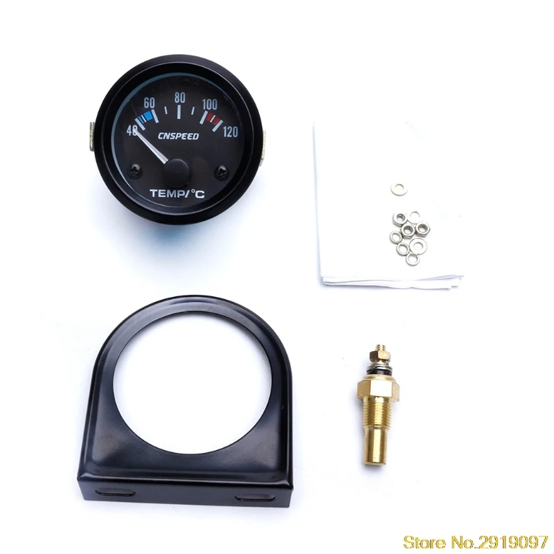 52mm Black Car Auto Digital LED Water Temp Temperature Gauge Kit New