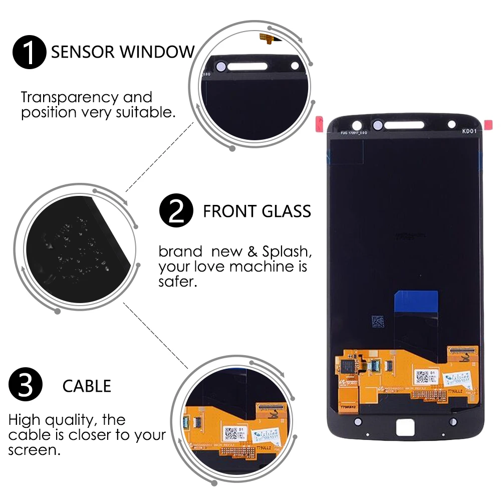 5," AMOLED lcd для Motorola Moto Z lcd дисплей сенсорный экран дигитайзер Замена для MOTO Z Droid дисплей XT1650 XT1650-03 lcd