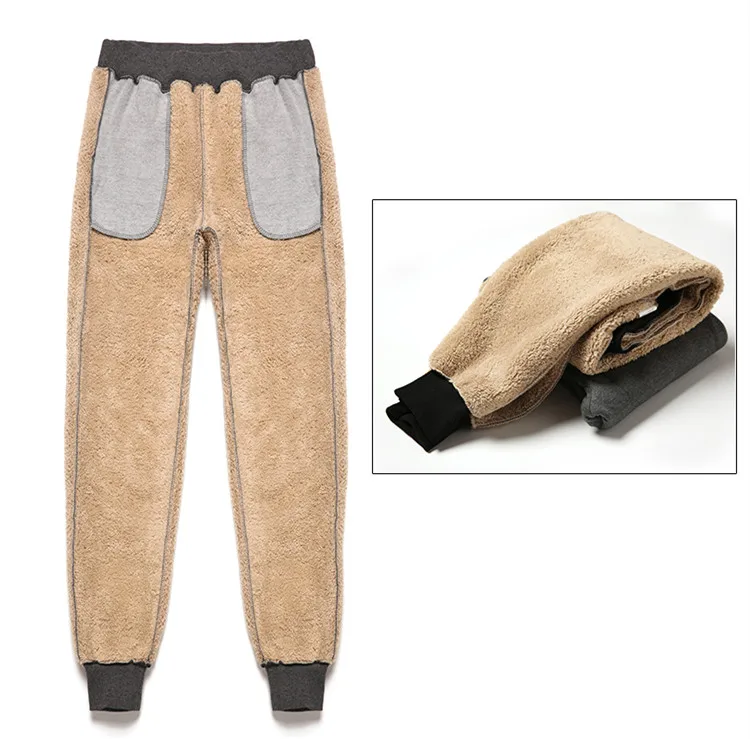Мужские зимние брюки, зимние брюки, мужские кашемировые Супер Теплые повседневные термо брюки плюс бархатные плотные свободные брюки с эластичным поясом