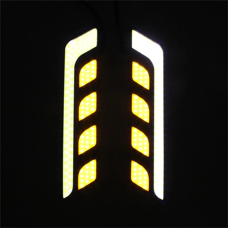 QCDIN Автомобильный светодиодный светильник указателя поворота, яркий дневной DRL Дневной ходовой ультра яркий COB светильник для вождения, противотуманная фара, дневной ходовой светильник