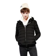 Toyouth пуховики Зимние женские повседневные с буквенным принтом универсальные со съемным капюшоном тонкие женские куртки