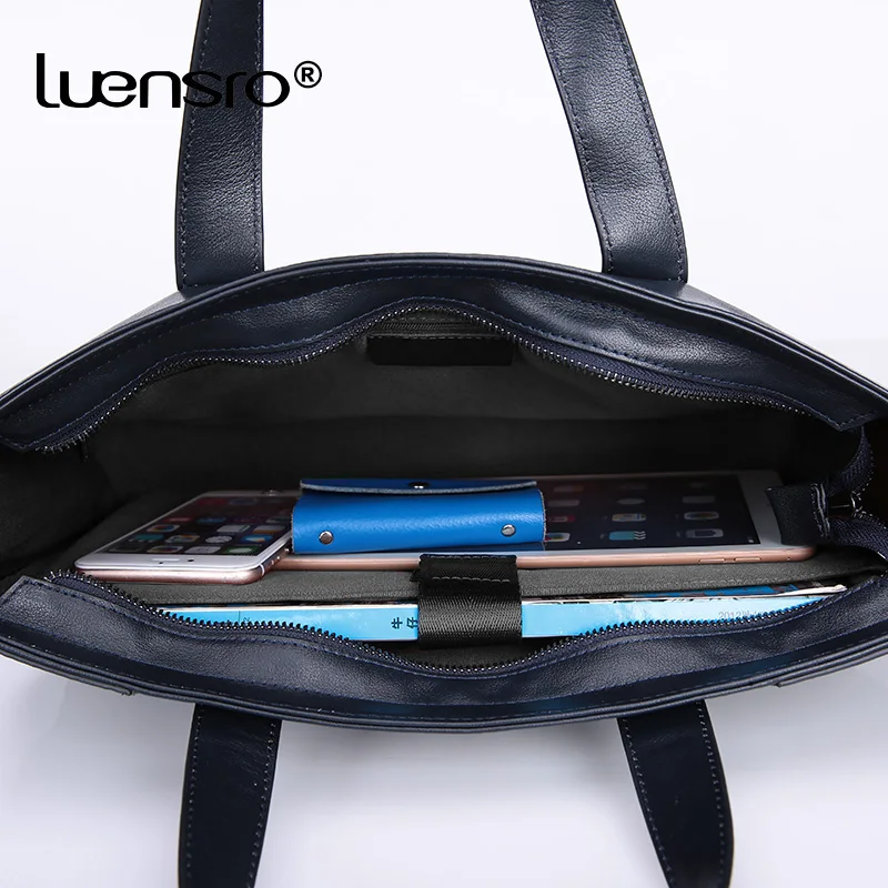 LUENSRO мужской портфель из натуральной кожи сумки Офисные Сумки для мужчин сумка
