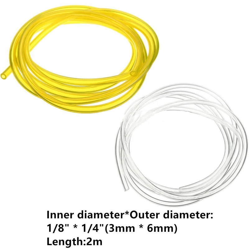 

2M Nylon String Trimmer Rope Line 3X6MM Petrol Fuel Tube Diesel Oil Line Soft Pipeline Hose Gas Pipe for Garden Lawn Mower Tools
