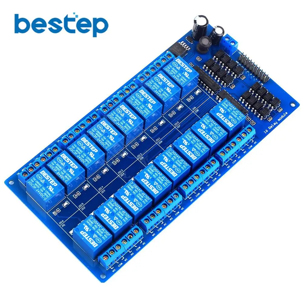 

16 Channel 24V Relay Module Board with Optocoupler Power Supply ARM DSP