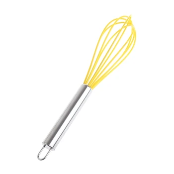 

Stainless Steel Handle Silicone 5-Wire Egg Beater Cream Butter Whisk Mixer Kitchen Stiring Tool Random Color