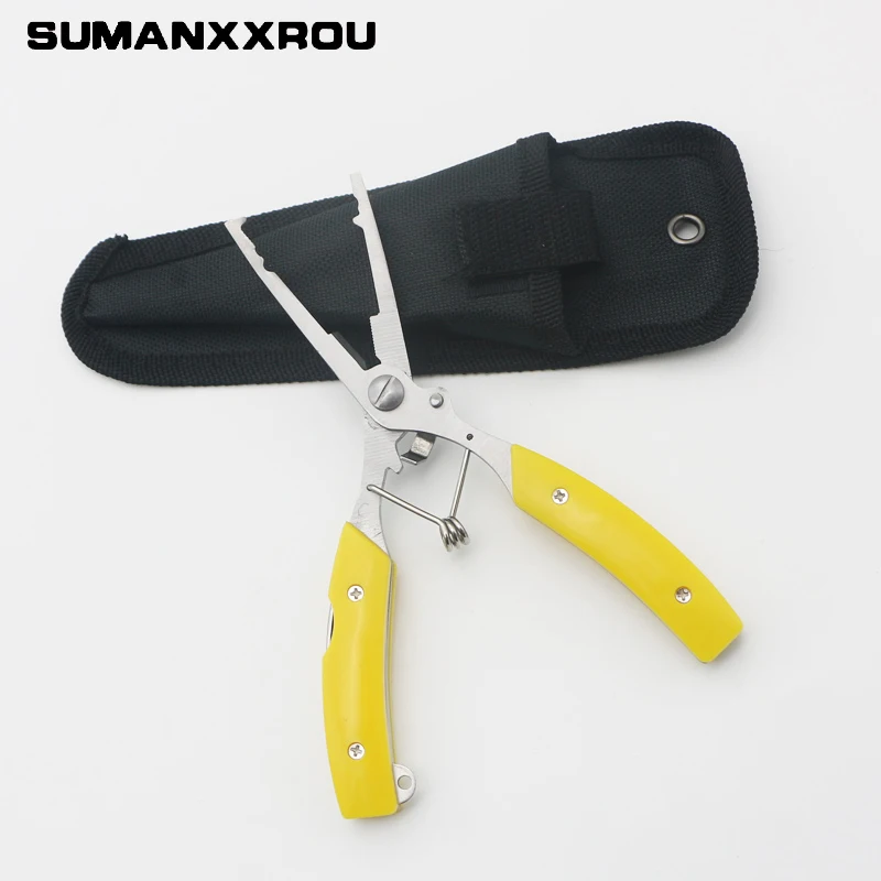 

Multifunctional Fishing Pliers Stainless Steel Fishing Plier Cutter Fishing Scissors with Knife Protective Bag Lure Fishing Tool