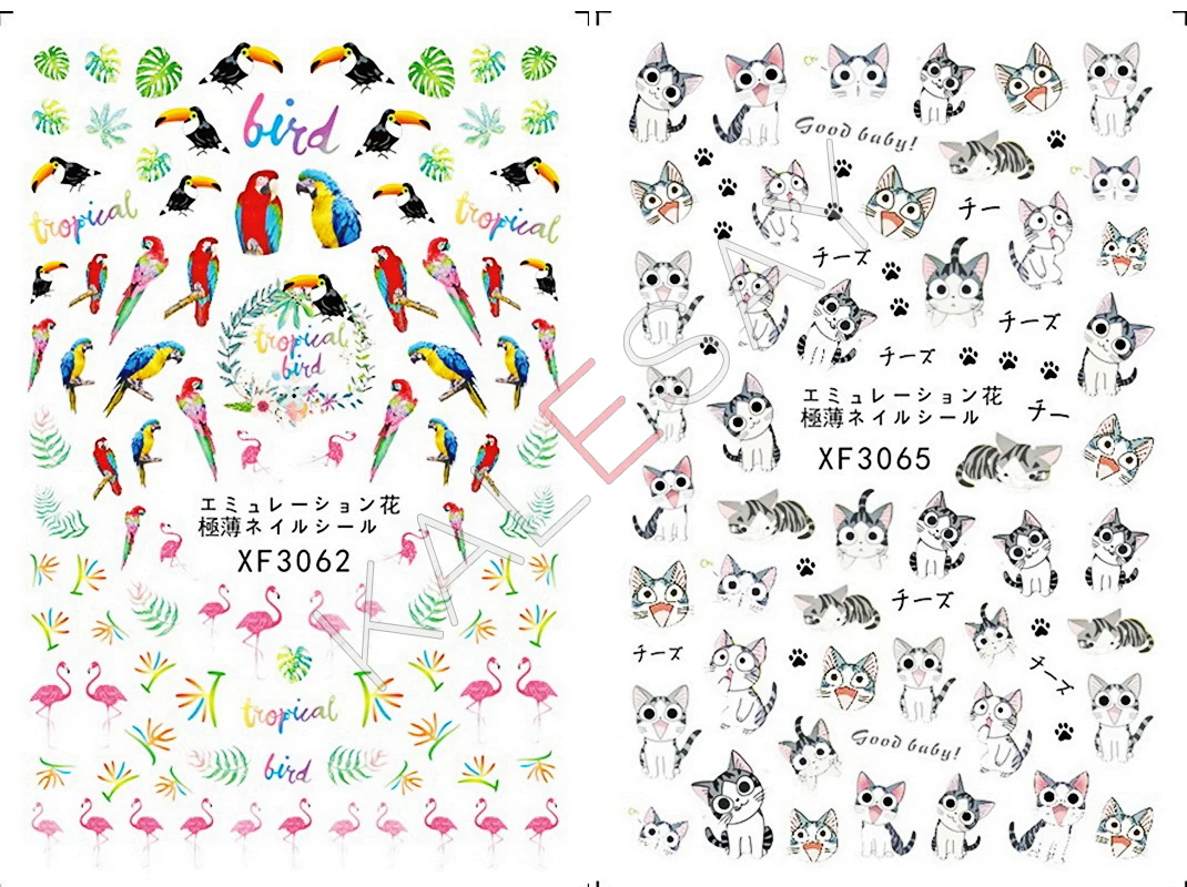 3D наклейки для ногтей, маникюр, японский мультфильм, наклейки для украшения собак, задний клей, Покемон, дизайн, наклейка на ногти, наклейка s, кошка, мышь