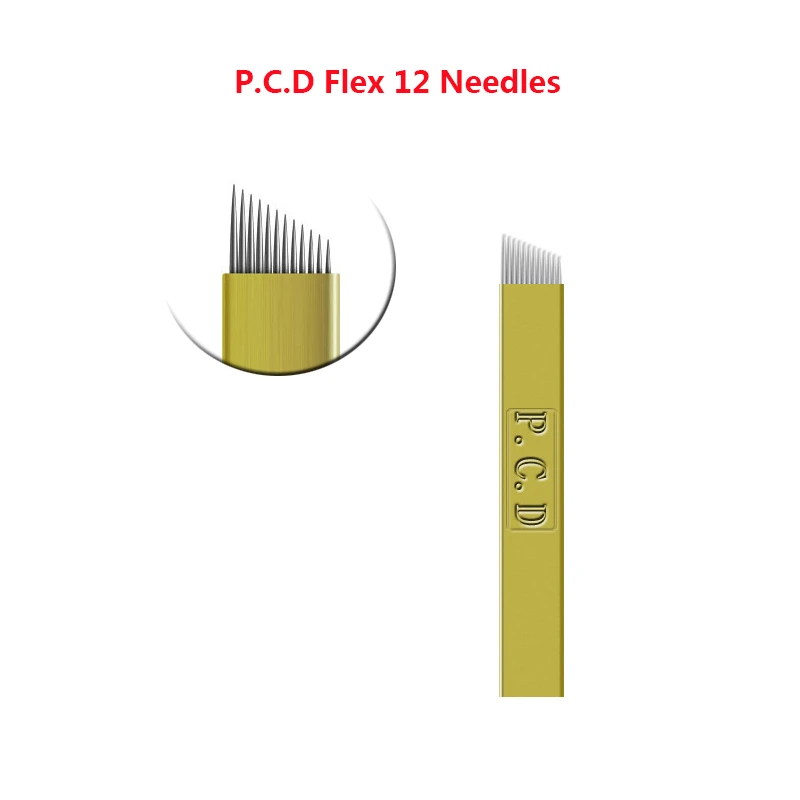 10pcs Pcd 12 Pin Permanent Makeup Eyebrow Tatoo Blade Microblading Needles For 3d Embroidery Manual Tattoo Pen Ma Tattoo Needles Aliexpress
