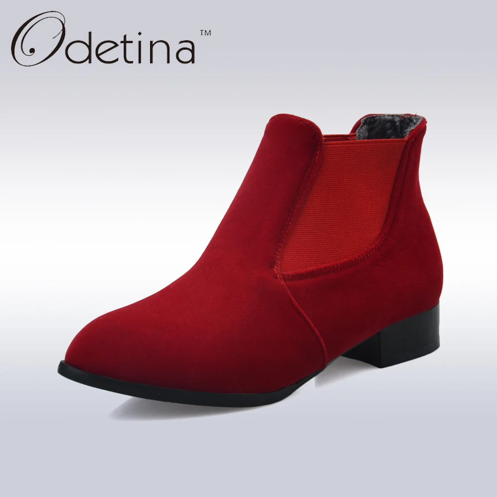 red ankle boots cheap