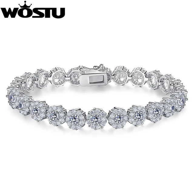 Wostu 2017 Luxury New Fashion Aaa Cubic Zircon Bracelet For Women Wostu 2017 Luxury New Fashion Aaa Cubic Zircon Bracelet For Women White Gold Color Jewelry Gift
