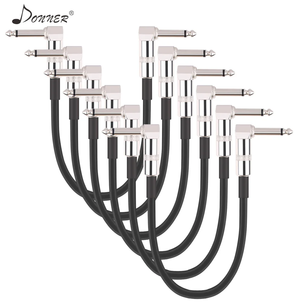 Доннер гитарная педаль кабель 30 см разъем 1/4 дюйма Угловые аудио разъем джемпер Электрогитары запасные части для 1/3/6 шт