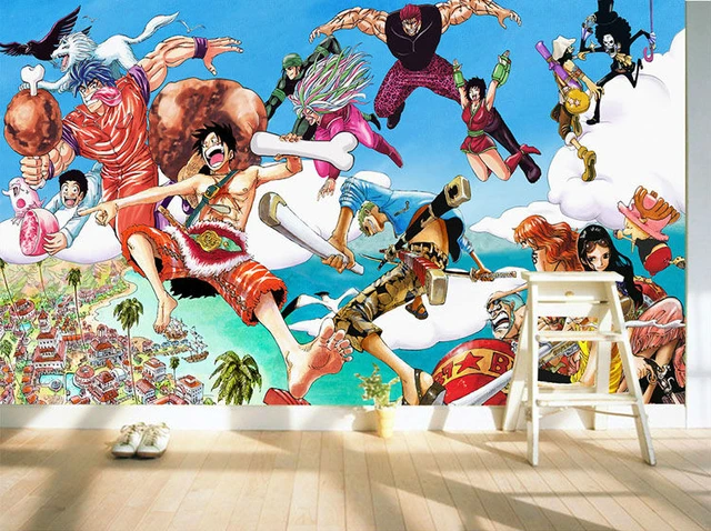 Quadro 5 Peças Para Sala One Piece Anime Desenhos Series 3d