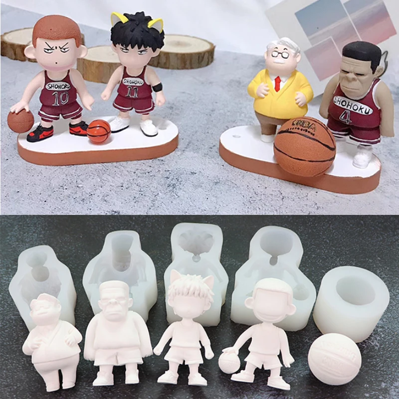 

SLAM DUNK Hanamichi Sakuragi Rukawa Kaede Mould Fondant Cake Decorating Tool Sugarcraft Forms Silicone Mold for Candy Fimo Clay