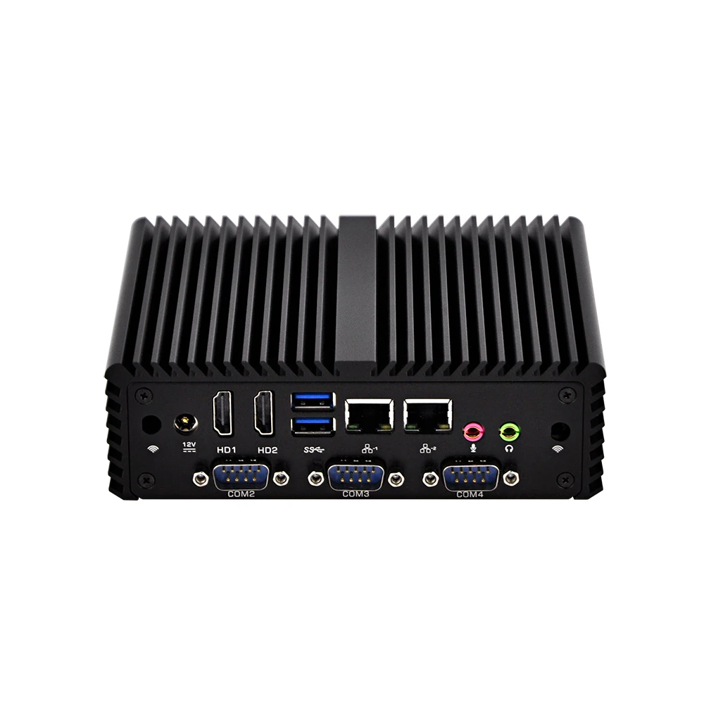 Qotom Мини ПК с Celeron 3215U Core i3 i5, двухъядерный pfsense брандмауэр маршрутизатор безвентиляторный мини ПК Linux промышленный маленький компьютер