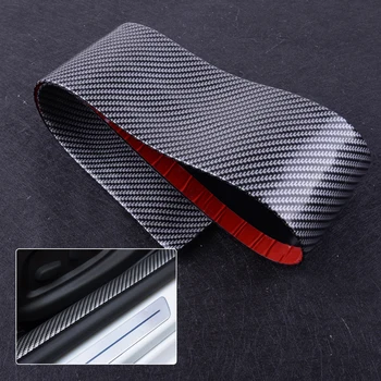 

Universal Car 1M x 10CM Door Plate Protector Carbon Fiber Sticker Rubber Strip Scuff Sill Cover Panel Step Protectors