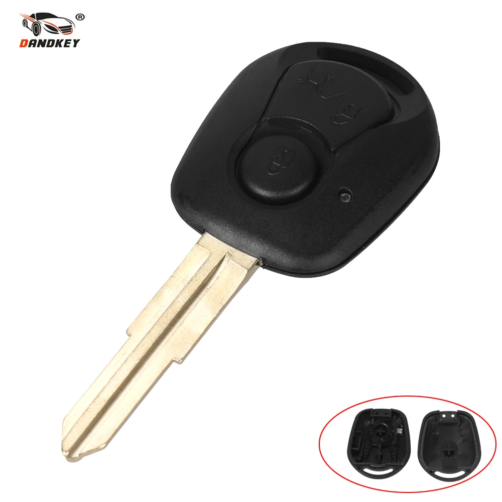 

DANDKEY 2 Buttons Remove Key Case Shell Fob Styling For SSANGYONG ACTYON KYRON REXTON Uncut Blade Key Fob Cover