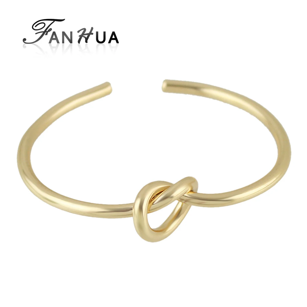 Knot Jewelry Gold Color Silver Color Black Sample Lock Open Cuff