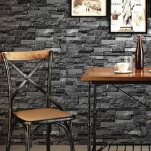 Papel tapiz Retro nostálgico efecto 3D pared de ladrillo papel tapiz de piedra gris para paredes rollo sala de estar decoración de pared de restaurante