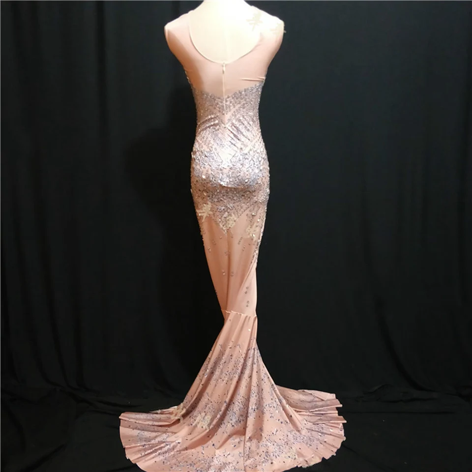 Sexy-Fashion-Sparkly-Big-Crystals-Dress-Long-Train-Women-Birthday-Costume-Prom-Celebrate-Nude-Big-Tail (2)
