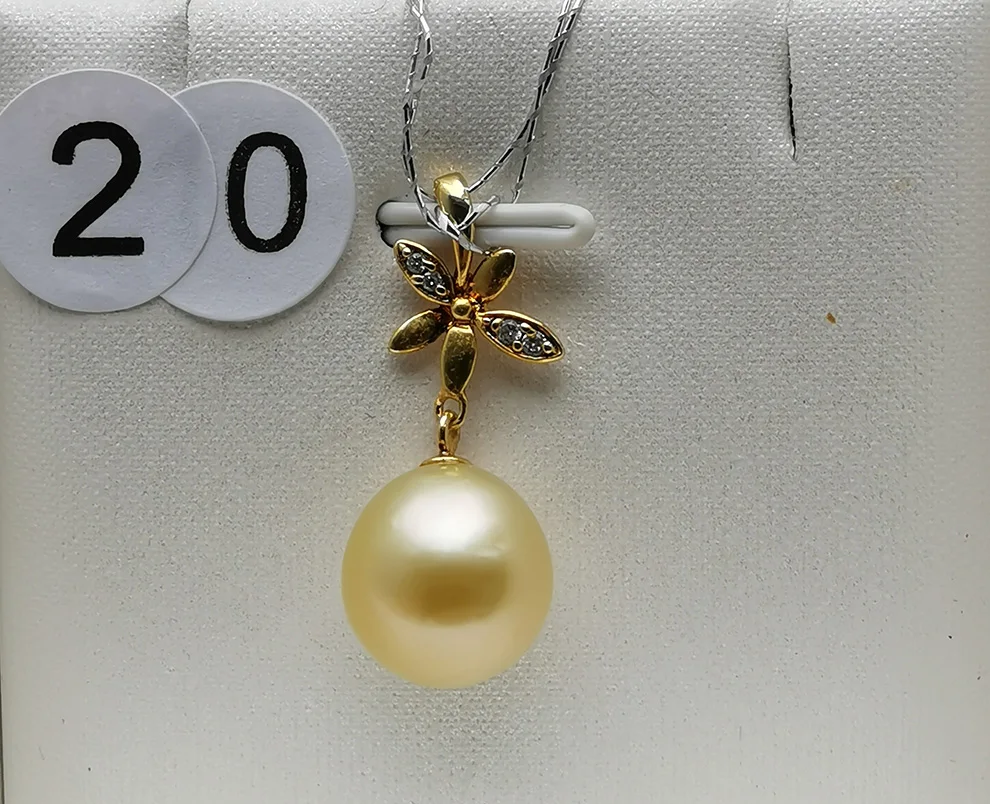 YS 925 пробы серебро 9-11 мм настоящий натуральный южный морской жемчуг кулон ожерелье ювелирные изделия