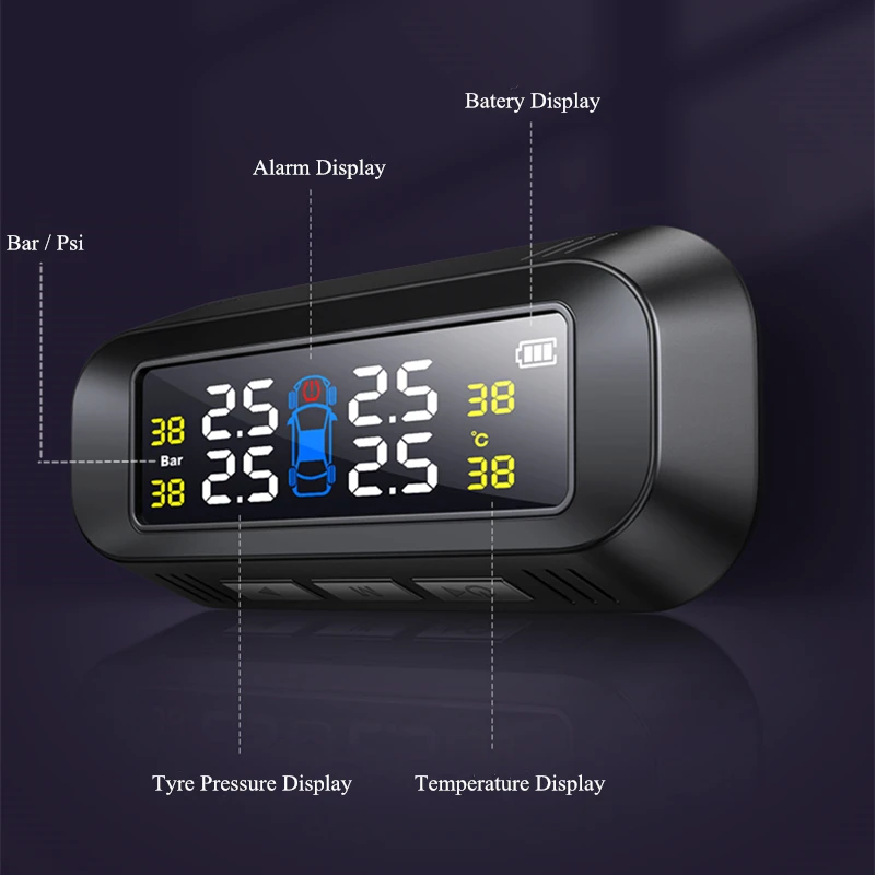 Универсальная беспроводная Солнечная TPMS автомобильная система контроля