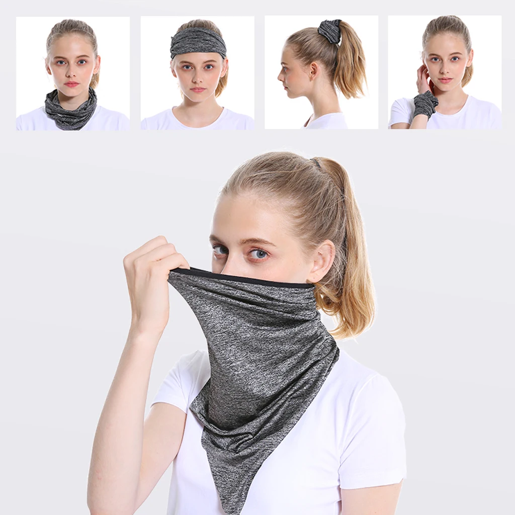 

Solid color summer riding mask hood men's and women's headscarf outdoor bicycle triangle towel equipped with sunscreen