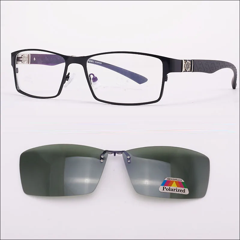 

Metal Eyeglasses Frame Myopia Glasses Frame Black Polarized Men Magnet Polarized Clip Full Frame