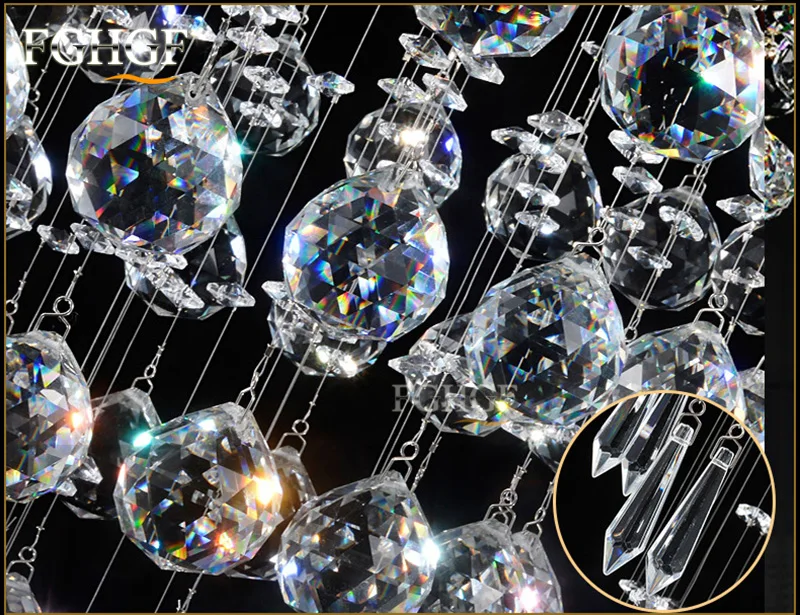 Rectangle Wave Lamp Luxury Modern Crystal Chandelier Light Lustres Hall Cristal Lamp Home Lighting for Flush Mounted Lights (2)