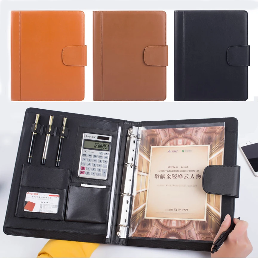 multifunctional file folder a4 , high quality PU Leather 4-rings letter size document folders. for 8.5x11 inch document folder multifunctional file folder a4 , high quality PU Leather 4-rings letter size document folders. for 8.5x11 inch document folder