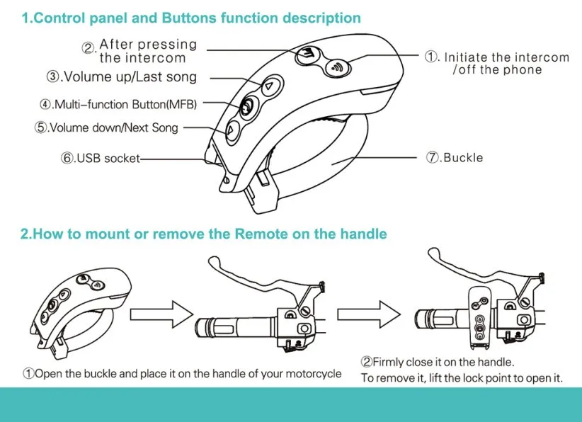 2 шт. гарнитура BT мотоциклетный шлем Bluetooth домофон с дистанционным управлением FreedConn(Colo-RC) высокое качество