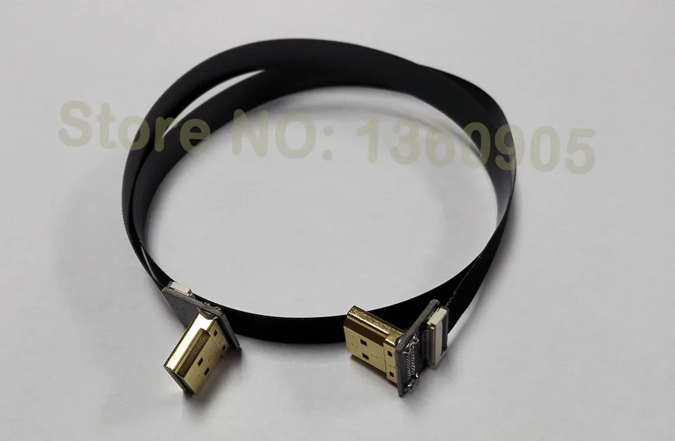 40 см/50 см/60 см плоский кабель мягкий гибкий HDMI кабель вверх угол стандартный штекер HDMI Стандартный правый угол 90 градусов