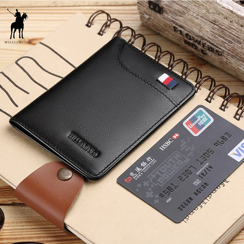 WILLIAMPOLO Mens Wallet Slim Business Card Credit Card Card Holder Purse Real Cowhide Men Fashion Casual Mini Card Bag Bifolds WILLIAMPOLO Mens Wallet Slim Business Card Credit Card Card Holder Purse Real Cowhide Men Fashion Casual Mini Card Bag Bifolds