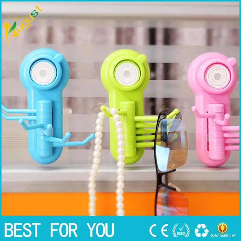 

1pc 180 rotating hook Seamless powerful vacuum suction cup hook claw practical 6 hang utensils and small items kitchen tool